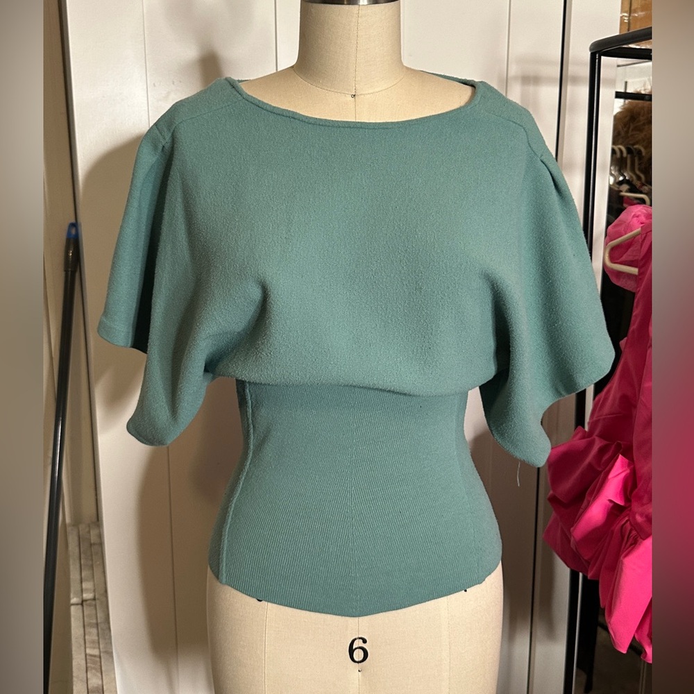 Zara Teal Batwing Sleeve Top